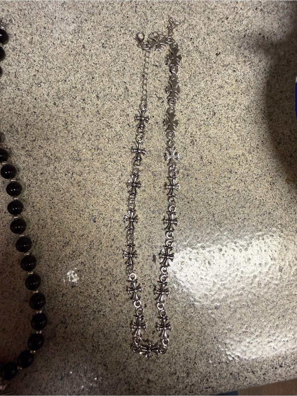 Silver Floral Link Necklace - Elegant Women's Jewelry